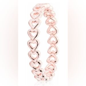 Pandora Band of Hearts Ring in 14K Rose Gold Plating